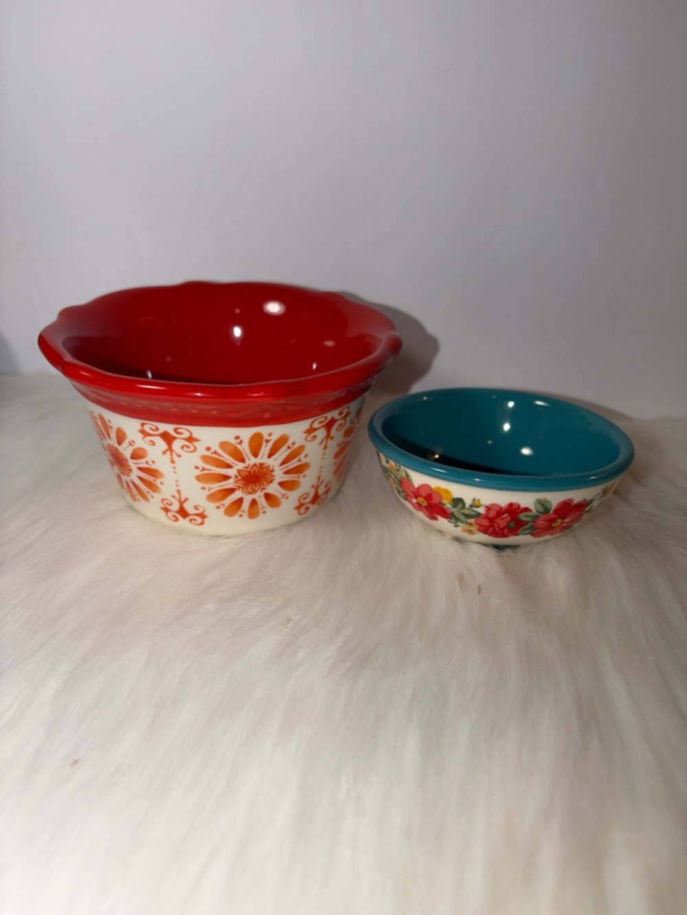 Pioneer Woman Floral Ceramic Bowls - Red & Teal Interiors